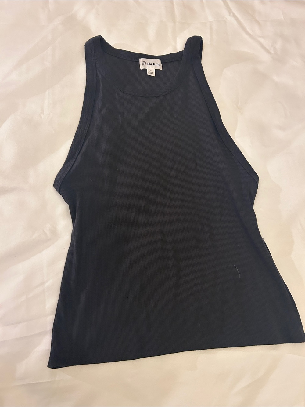 The Drop Women’s Black Ribbed High-Neck Tank